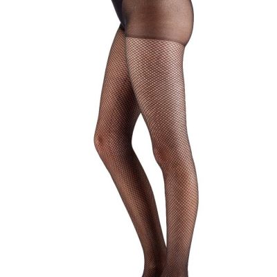 Pretty Polly Diamond Pattern Net Tulle Tights One Size Black - NPAYK5